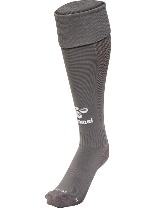hmlESSENTIAL FOOTBALL SOCKS, STEEL GRAY/WHITE, packshot