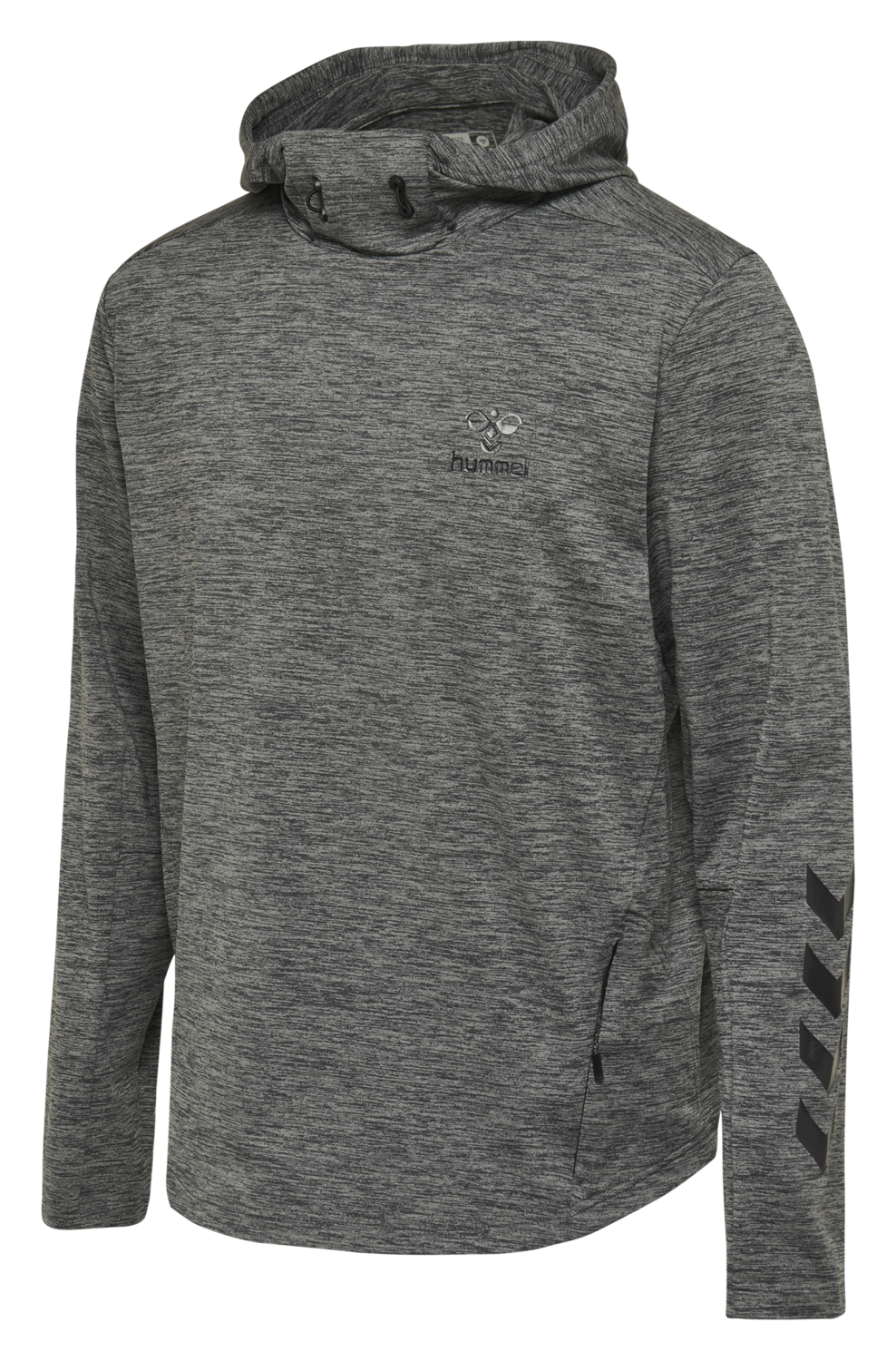hmlASTON HOODIE, DARK GREY MELANGE, packshot