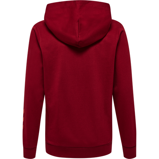 hmlOFFGRID COTTON HOODIE KIDS, RHUBARB/NASTURTIUM, packshot