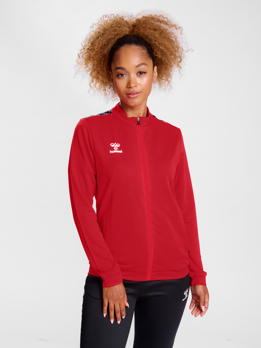 hmlAUTHENTIC PL ZIP JACKET WOMAN, TRUE RED, model