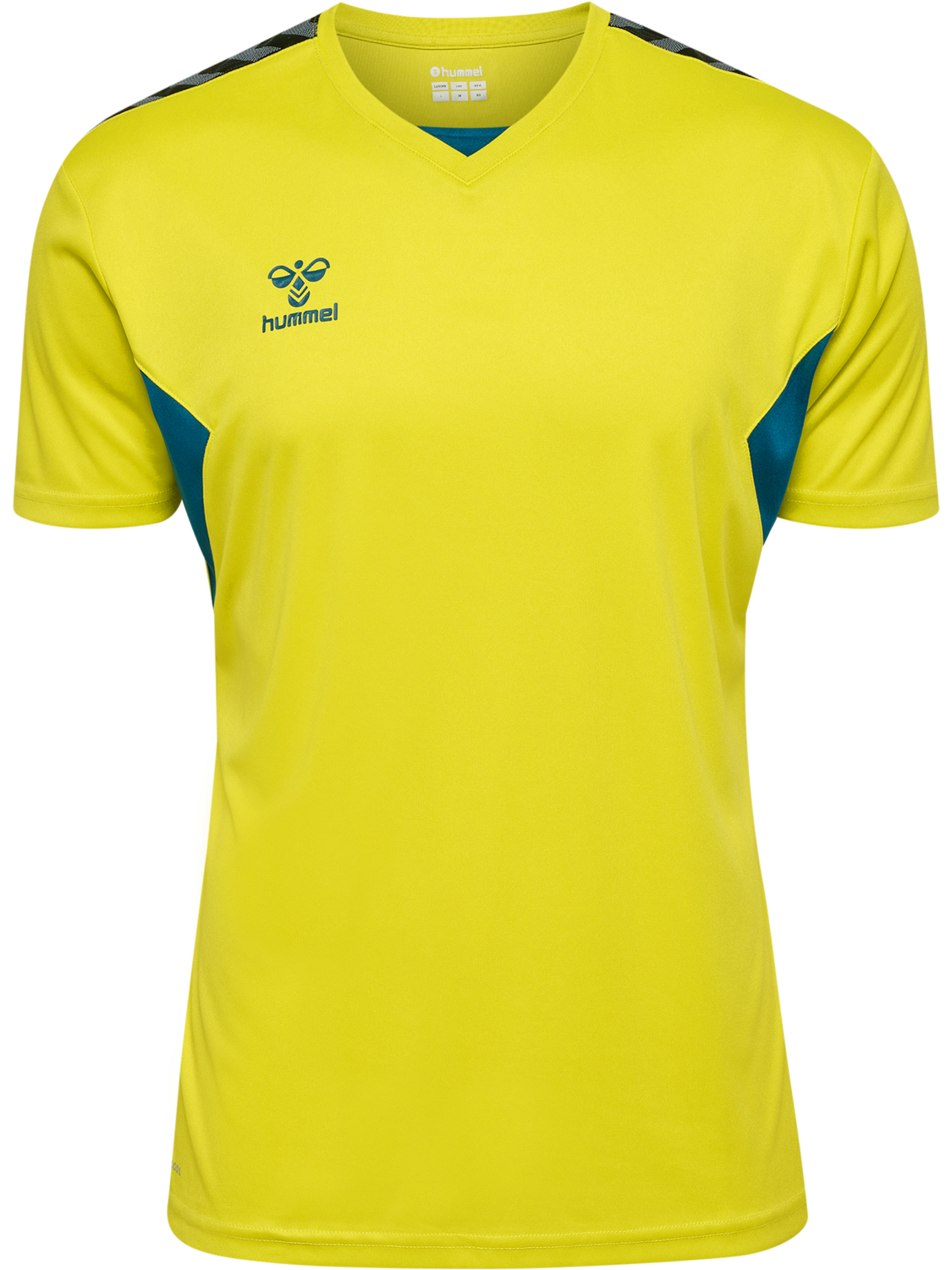 hmlAUTHENTIC PL JERSEY S/S, SULPHUR SPRING/BLUE CORAL, packshot