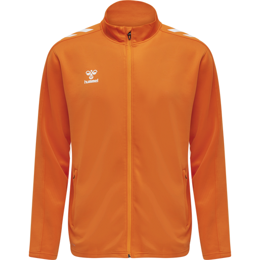 hmlCORE XK POLY ZIP SWEAT, ORANGE TIGER, packshot