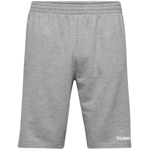hmlGO KIDS COTTON BERMUDA SHORTS, GREY MELANGE, packshot