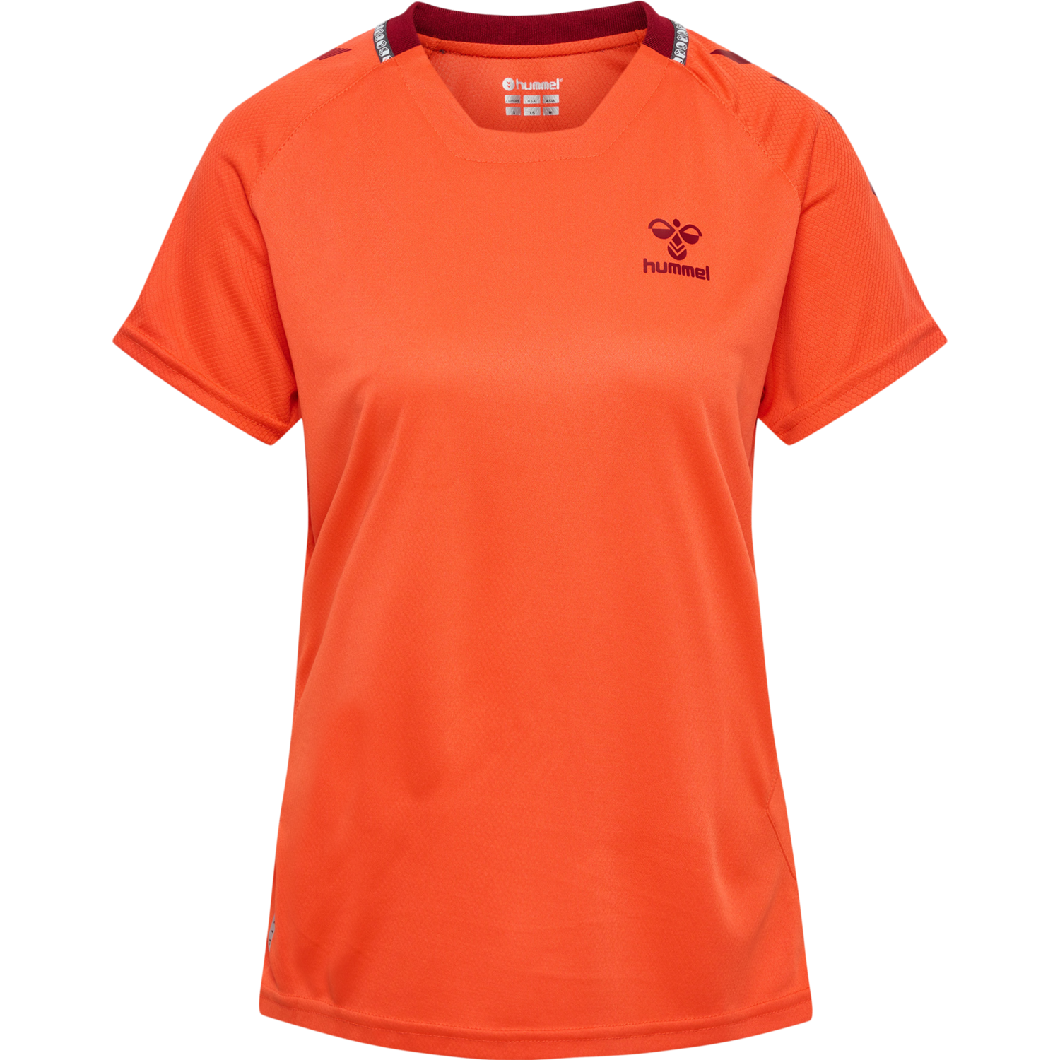 hmlONGRID POLY JERSEY S/S WO, NASTURTIUM/RHUBARB, packshot