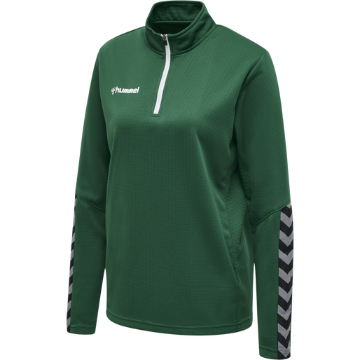 hmlAUTHENTIC HALF ZIP SWEATSHIRT WO, EVERGREEN, packshot