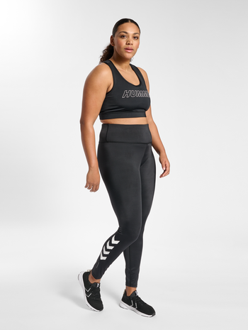 hmlTE CURVY HIGHT WAIST TIGHTS PLUS, BLACK, model