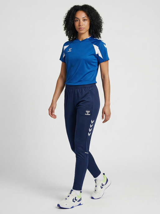 hmlCORE 2.0 TRAINING PANTS WOMAN, MARINE/WHITE, model