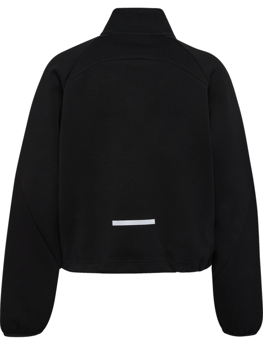 hmlTECH FLEECE WOMEN BOXY HALF ZIP, BLACK hmlTECH FLEECE WOMEN BOXY HALF ZIP, BLACK, packshot