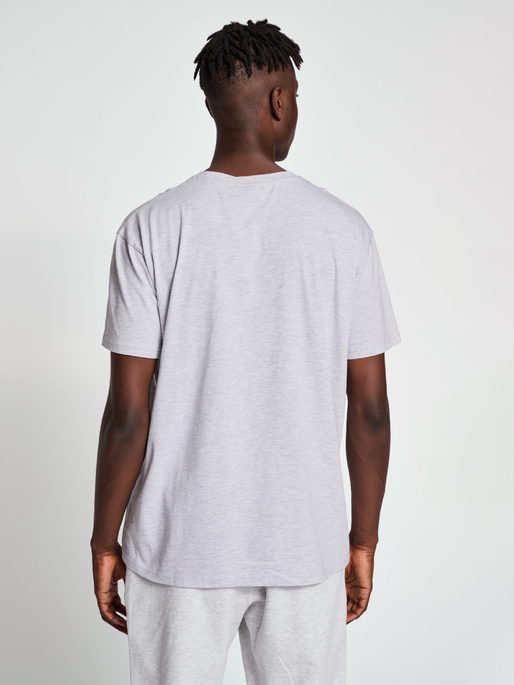 hmlLP10 BOXY T-SHIRT, LIGHT GREY MELANGE, model