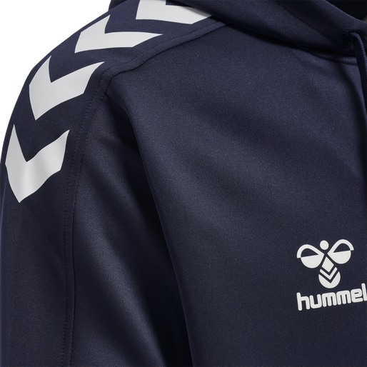 hmlCORE XK POLY ZIP HOOD SWEAT, MARINE, packshot