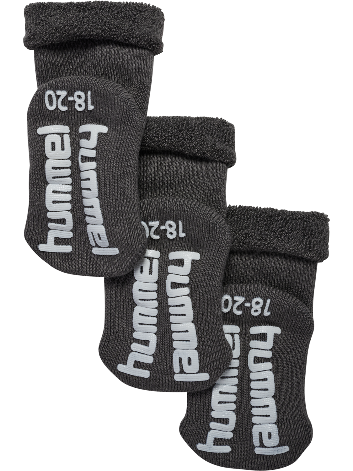 hmlMINI NON SLIP 3-PACK SOCK, DARK GULL GRAY, packshot