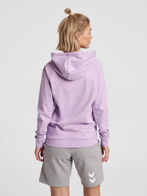 HMLGO COTTON LOGO HOODIE WOMAN, ORCHID, model