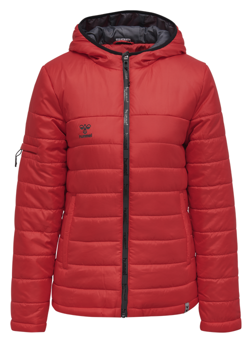 hmlNORTH QUILTED HOOD JACKET WOMAN, TRUE RED, packshot