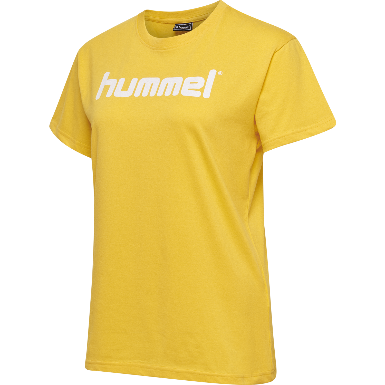 HUMMEL GO COTTON LOGO T-SHIRT WOMAN S/S, SPORTS YELLOW, packshot