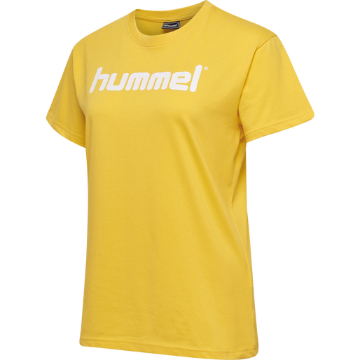 HUMMEL GO COTTON LOGO T-SHIRT WOMAN S/S, SPORTS YELLOW, packshot
