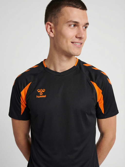hmlCORE 2.0 JERSEY S/S, BLACK/ORANGE TIGER, model
