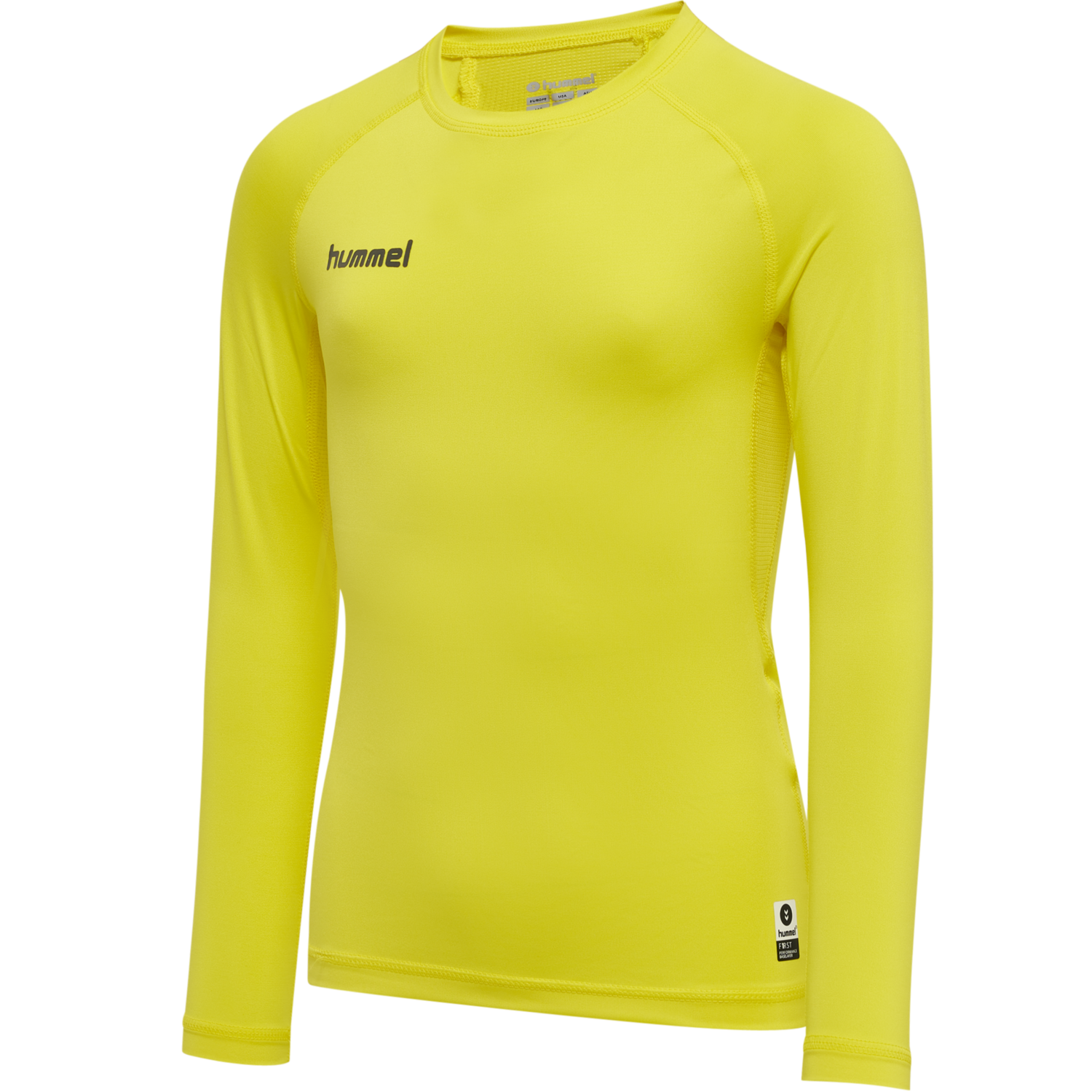 HUMMEL FIRST PERFORMANCE KIDS JERSEY L/S, BLAZING YELLOW, packshot