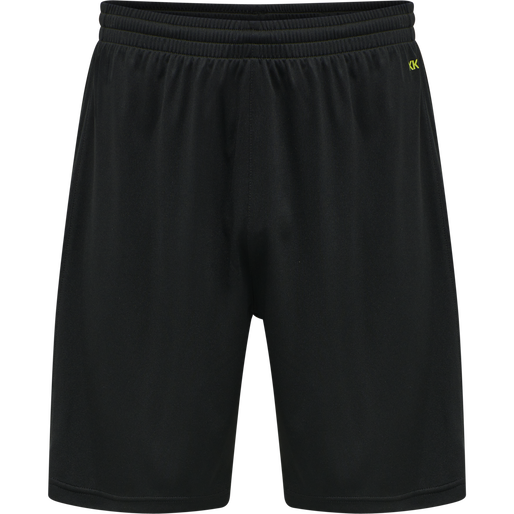 hmlCORE XK POLY SHORTS, BLACK/LIME POPSICLE, packshot