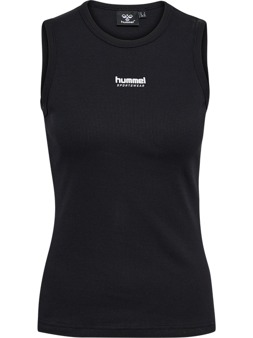 hmlLGC ASLY RIB TANK TOP, BLACK, packshot