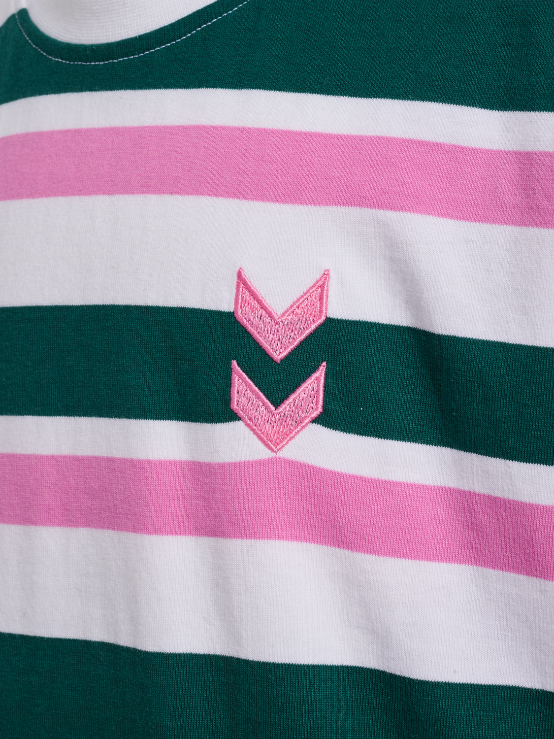 hmlJR SILLY S/S BOXY T-SHIRT STRIPE, FOREST BIOME, packshot