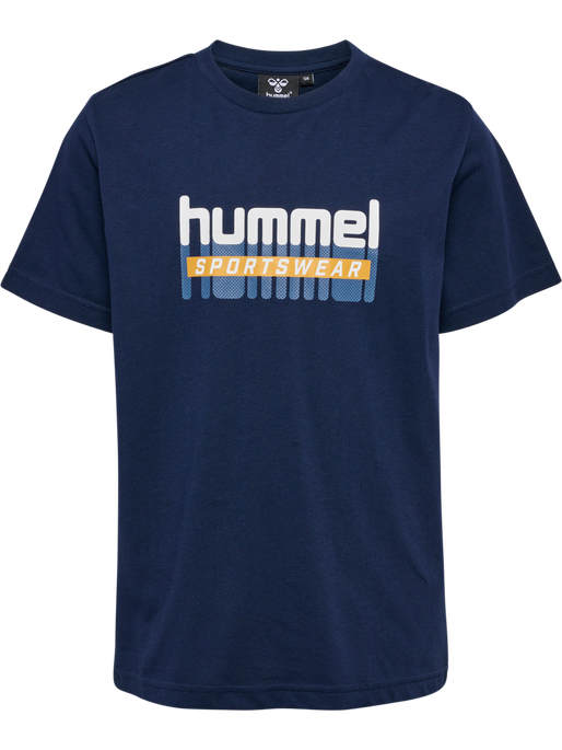 hmlTUKAS T-SHIRT S/S, BLACK IRIS, packshot