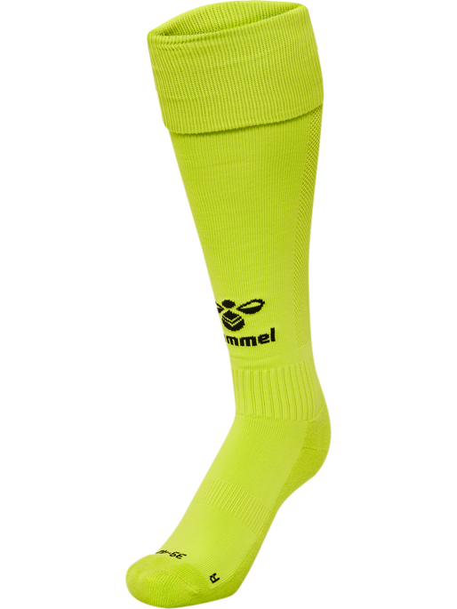 hmlESSENTIAL FOOTBALL SOCKS, LIME POPSICLE/BLACK, packshot