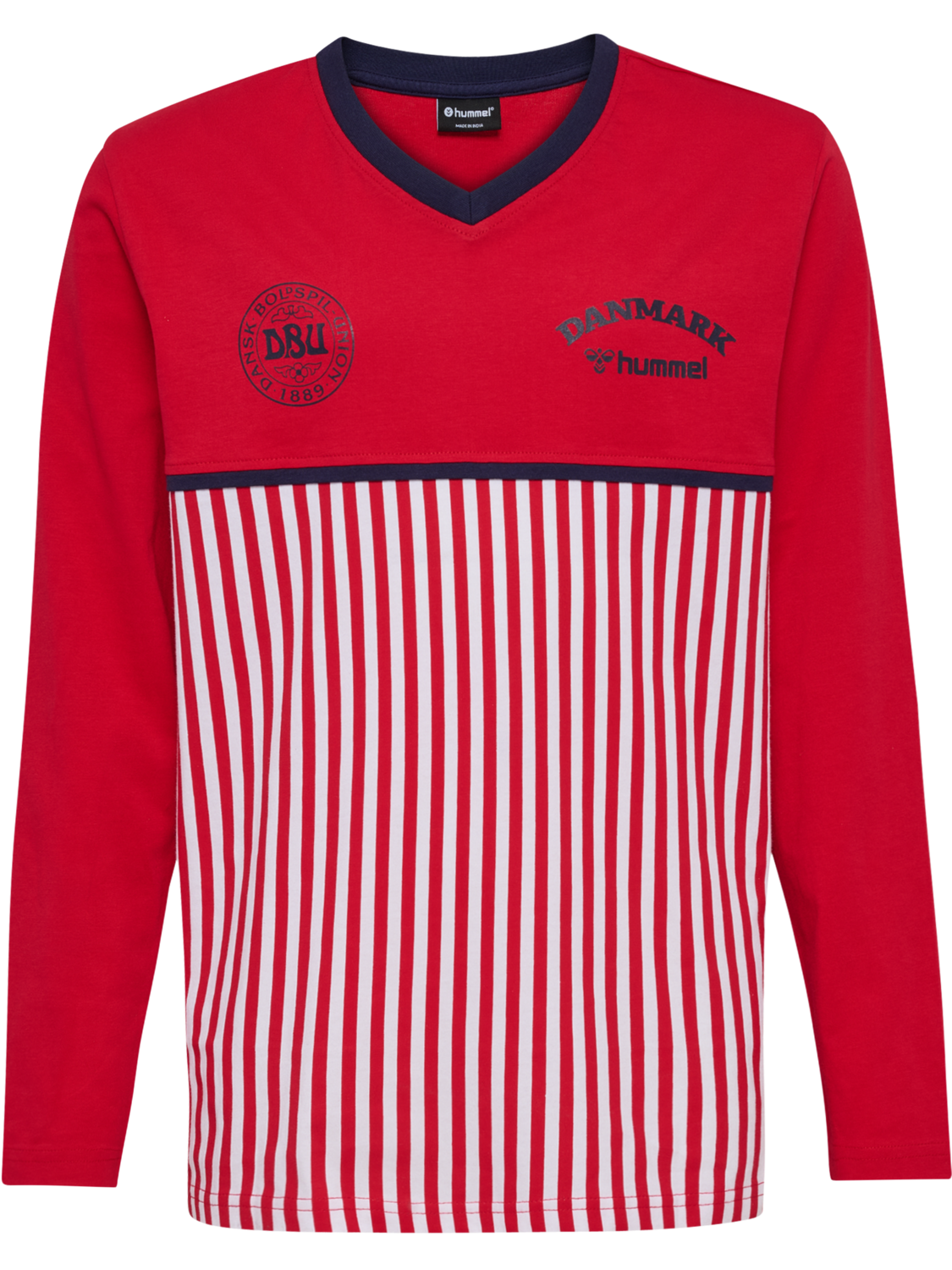 DBU 26 FAN 86 BLOCK COTTON LS KIDS, TANGO RED/WHITE, packshot