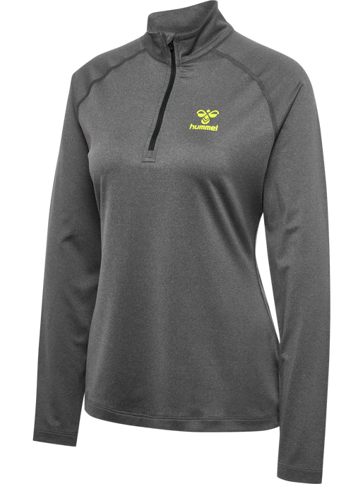 hmlSPRINT HALF ZIP WOMAN, FORGED IRON MELANGE, packshot