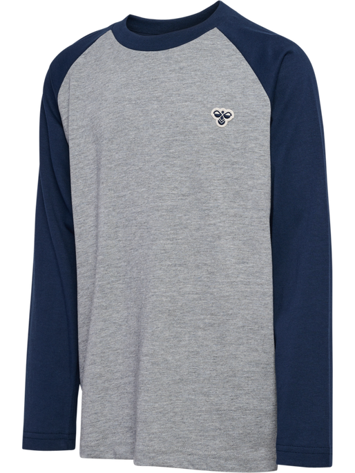 hmlJR RAGLAN LOOSE T-SHIRT L/S BEE, DRESS BLUES hmlJR RAGLAN LOOSE T-SHIRT L/S BEE, DRESS BLUES, packshot