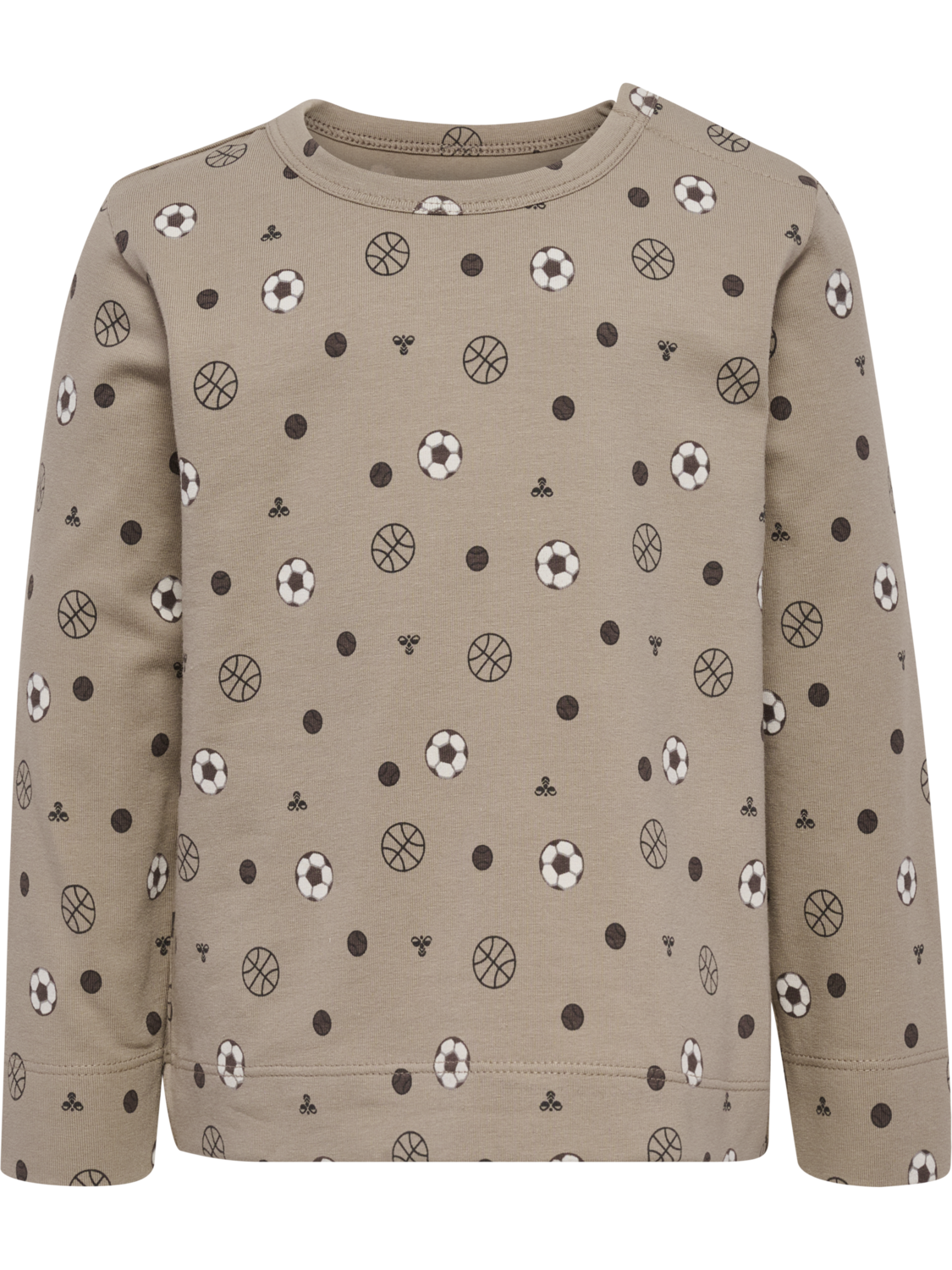 hmlMINI AOP T-SHIRT L/S, VINTAGE KHAKI, packshot