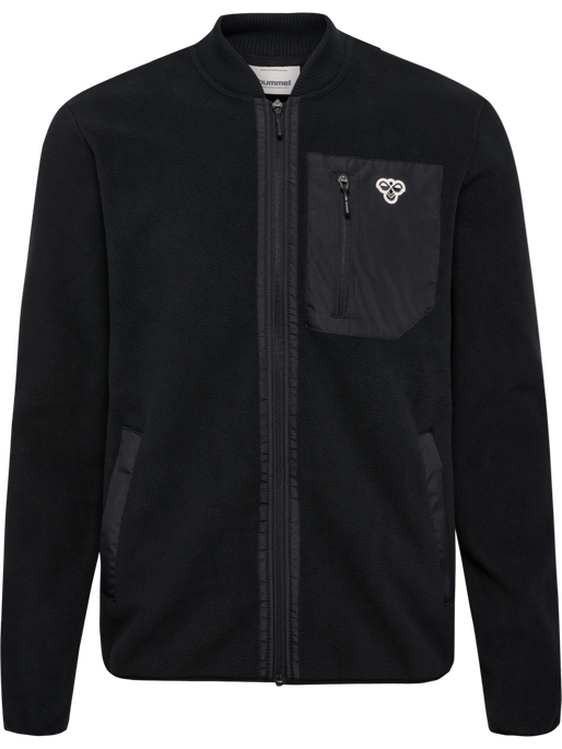 hmlFLEECE ZIP JACKET BEE, BLACK, packshot