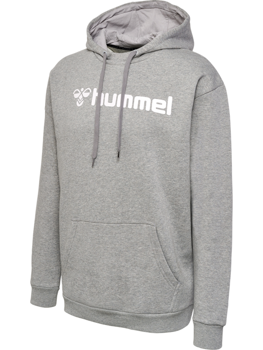 hmlMOVER COTTON HOODIE, GREY MELANGE, packshot