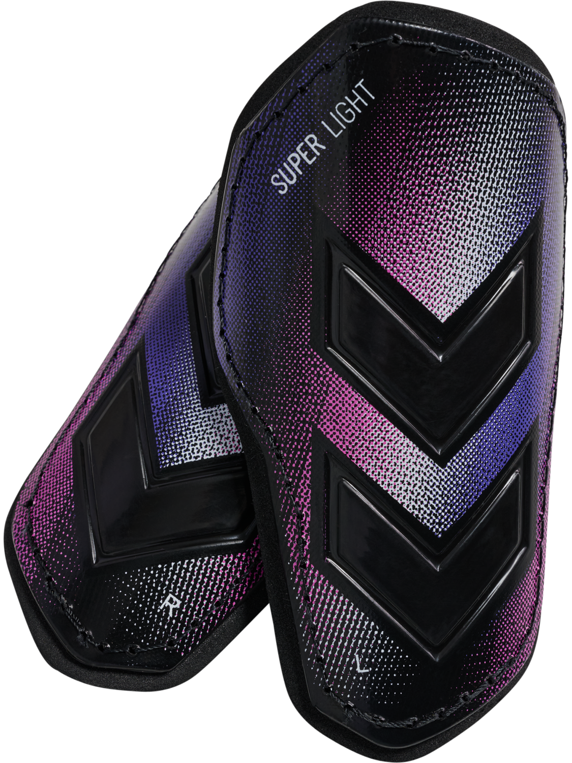 hmlSHIN GUARDS SUPER LIGHT, BLACK/BLUE/PINK, packshot