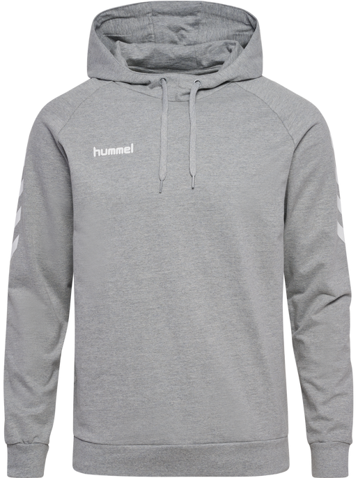 HMLGO COTTON HOODIE, GREY MELANGE, packshot