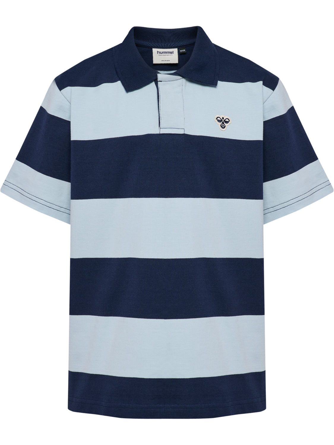 hmlJR LOOSE STRIPED POLO S/S BEE, DRESS BLUES, packshot