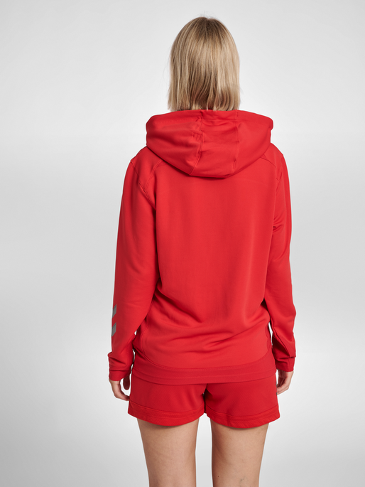hmlLEAD WOMEN POLY HOODIE, TRUE RED, model