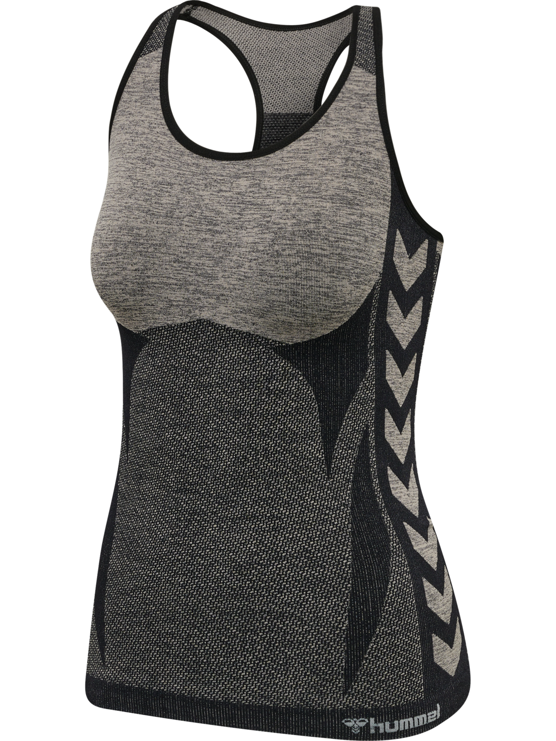 hmlCLEA SEAMLESS TOP, CHATEAU GRAY/BLACK MELANGE, packshot
