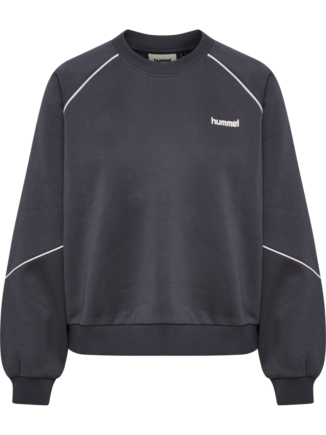 hmlKEEPER W BOXY PIPING CREWNECK, EBONY, packshot