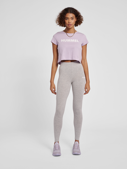 hmlLEGACY WOMAN CROPPED T-SHIRT, PASTEL LILAC, model