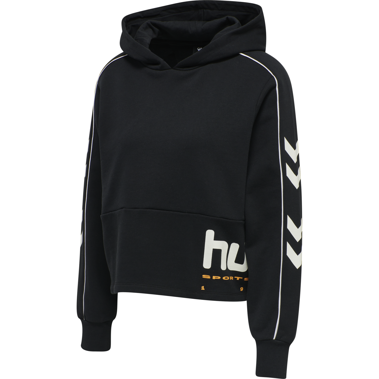 hmlLGC YOKO CROPPED HOODIE, BLACK, packshot