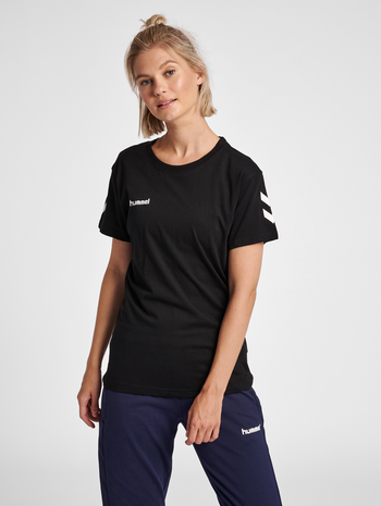 HMLGO COTTON T-SHIRT WOMAN S/S, BLACK, model