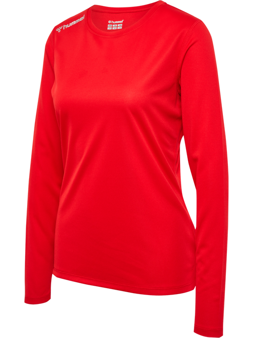 hmlRUN JERSEY L/S WOMAN, TANGO RED, packshot