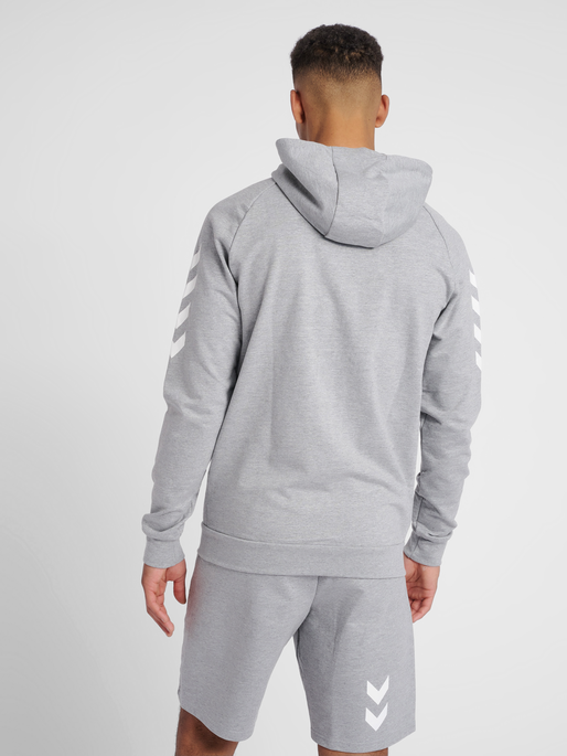 HUMMEL GO COTTON ZIP HOODIE, GREY MELANGE, model