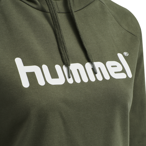 HMLGO COTTON LOGO HOODIE WOMAN, GRAPE LEAF, packshot