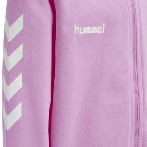 HUMMEL GO KIDS COTTON ZIP HOODIE, ORCHID, packshot