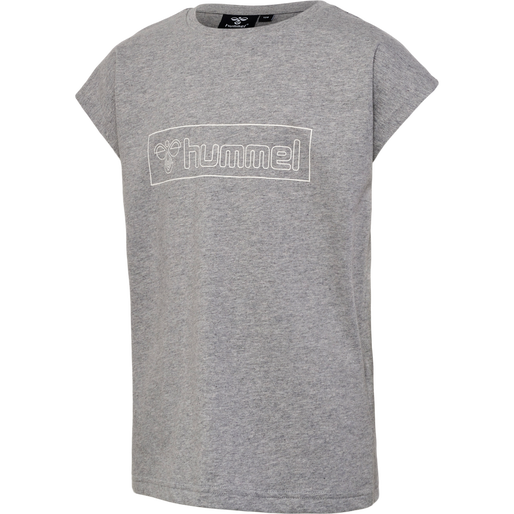 hmlBOXLINE T-SHIRT S/S 2 PK, GREY MELANGE/WOODROSE, packshot
