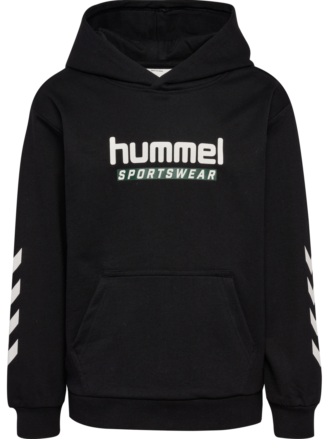 hmlJR LOGO HOODIE, BLACK, packshot
