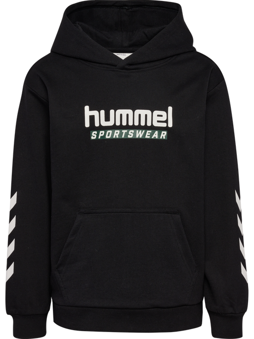 hmlJR LOGO HOODIE, BLACK, packshot