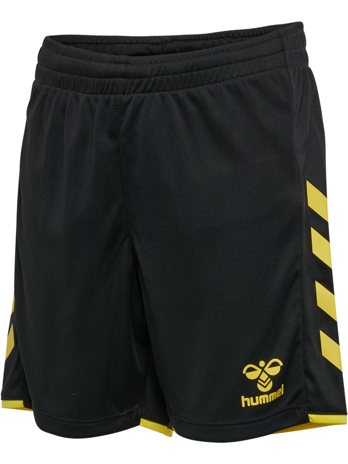 hmlCORE 2.0 SHORTS KIDS, BLACK/BLAZING YELLOW, packshot