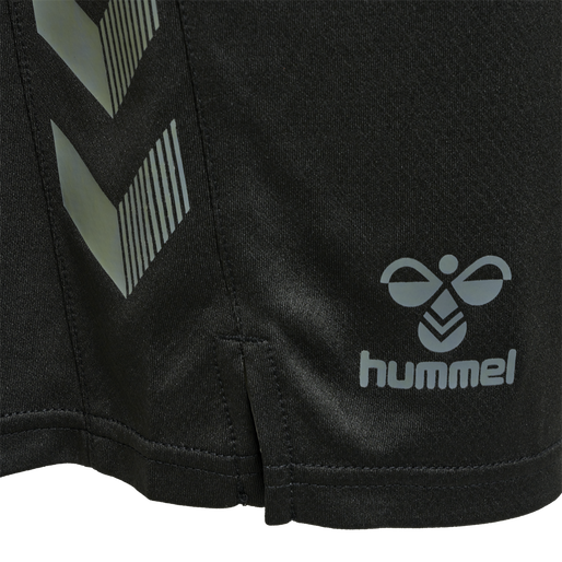 hmlONGRID POLY SHORTS, JET BLACK/FORGED IRON, packshot
